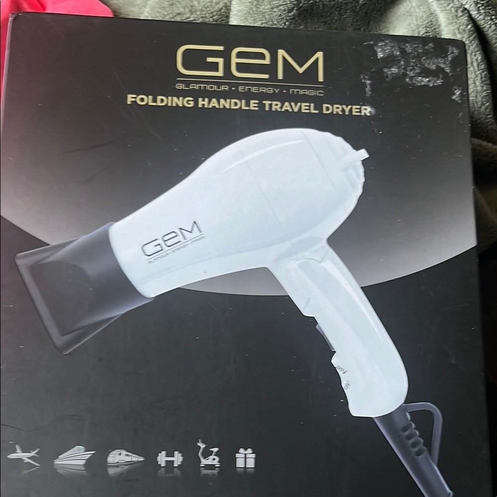 White and Black Folding Travel Hair Dryer never used in box for women , men and